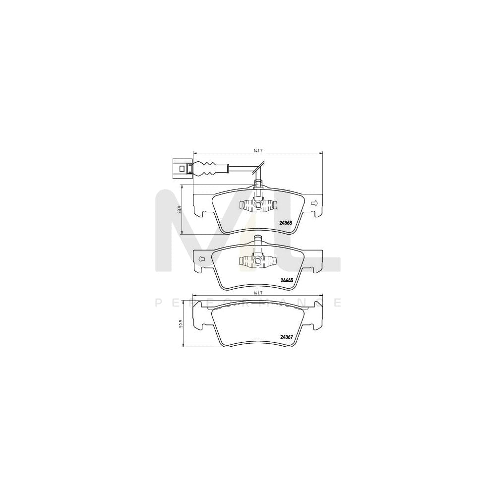 Hella 8DB 355 013-841 Brake Pad Set With Integrated Wear Warning Contact | ML Performance Car Parts