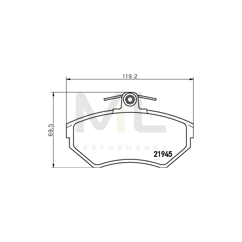 Hella 8DB 355 018-251 Brake Pad Set Not Prepared For Wear Indicator, With Brake Caliper Screws | ML Performance Car Parts