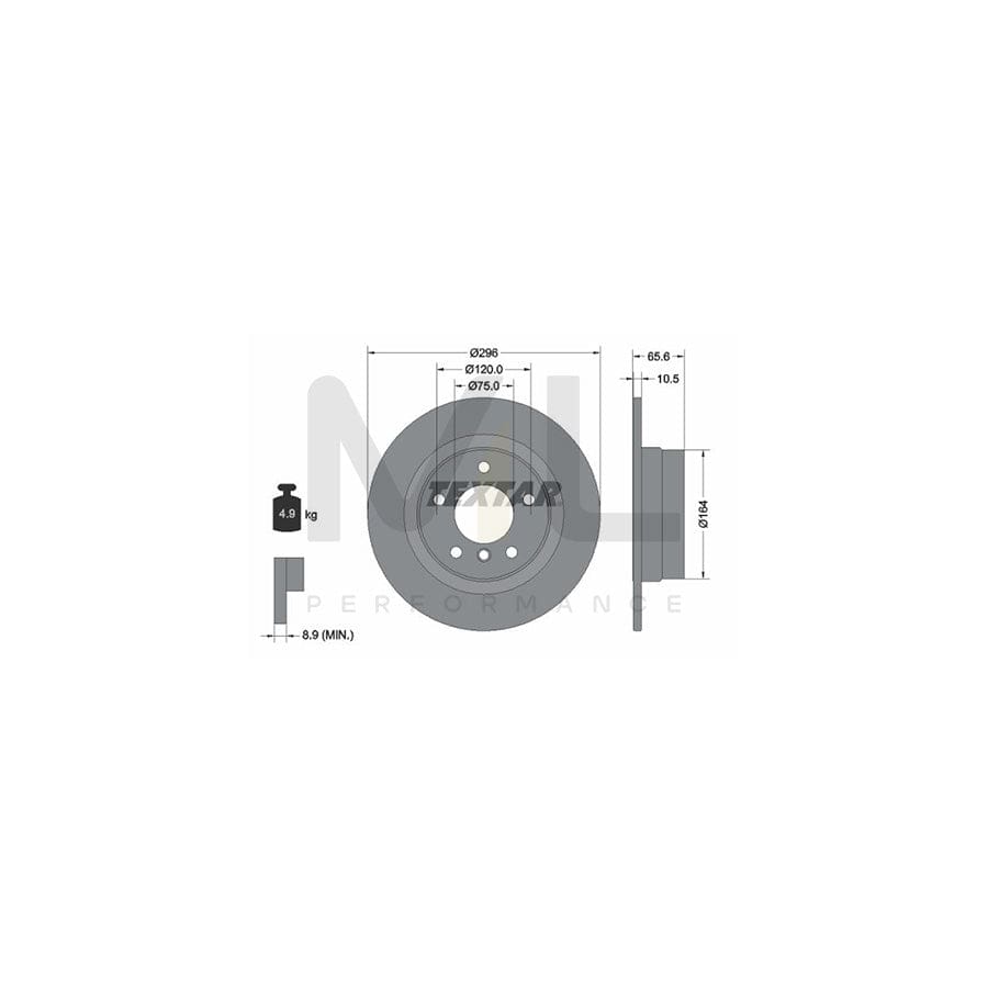 TEXTAR 92133100 Brake Disc Solid, without wheel hub, without wheel studs | ML Performance Car Parts