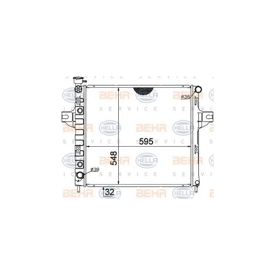 Hella 8MK 376 774-251 Engine Radiator For Jeep Grand Cherokee II (WJ, WG)