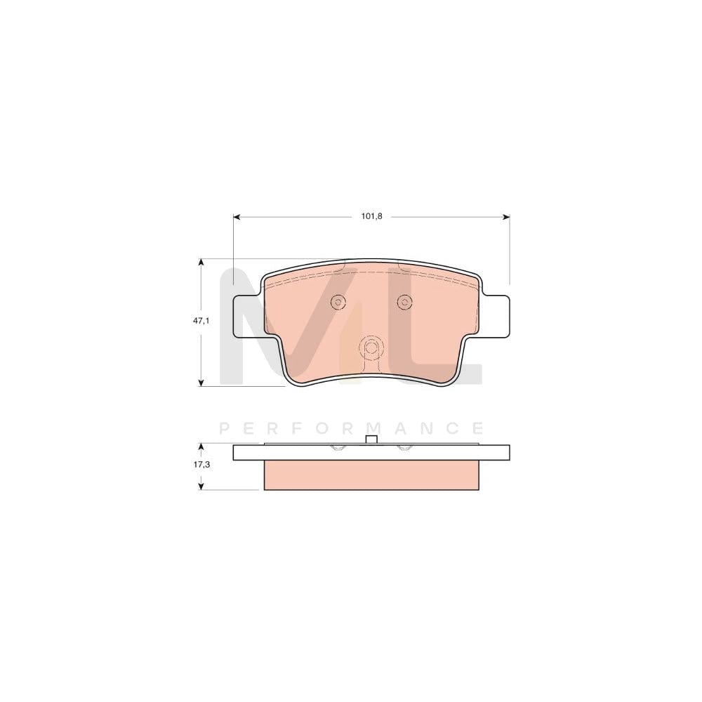 TRW Gdb1714 Brake Pad Set Not Prepared For Wear Indicator, With Brake Caliper Screws, With Accessories | ML Performance Car Parts