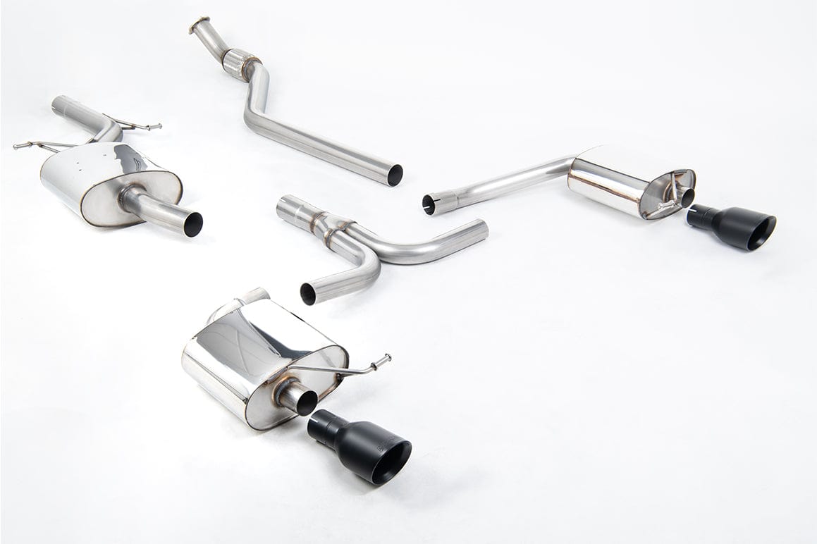 MillTek SSXAU435 Audi A4 Cat-Back Exhaust with Cerakote Black Dual Outlet