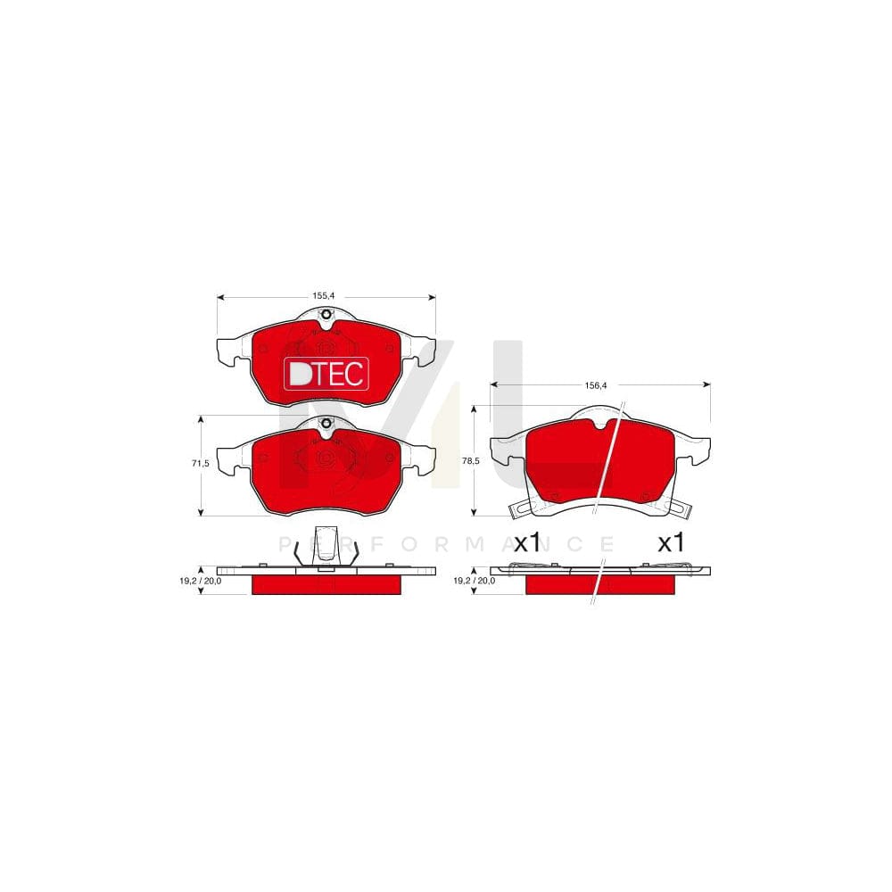 TRW Dtec Cotec Gdb1350Dte Brake Pad Set Prepared For Wear Indicator | ML Performance Car Parts