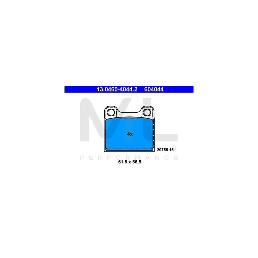 ATE 13.0460-4044.2 Brake pad set excl. wear warning contact, not prepared for wear indicator | ML Performance Car Parts