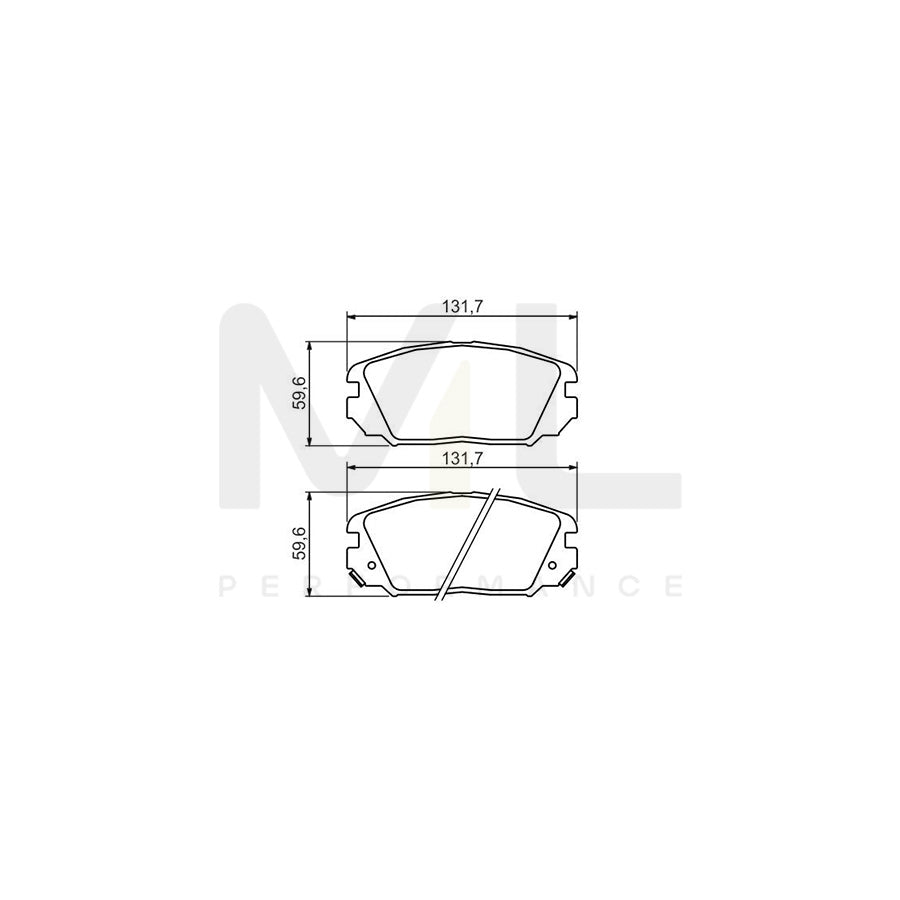 Bosch 0986494378 Brake Pad Set For Hyundai Grandeur (Tg) With Mounting Manual BP1286 | ML Performance Car Parts