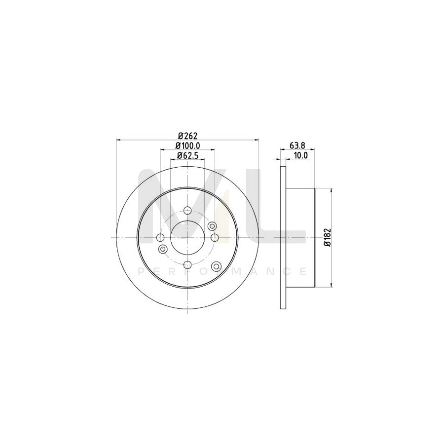 HELLA PRO 8DD 355 118-851 Brake Disc Solid, Coated, without wheel hub, without wheel studs | ML Performance Car Parts