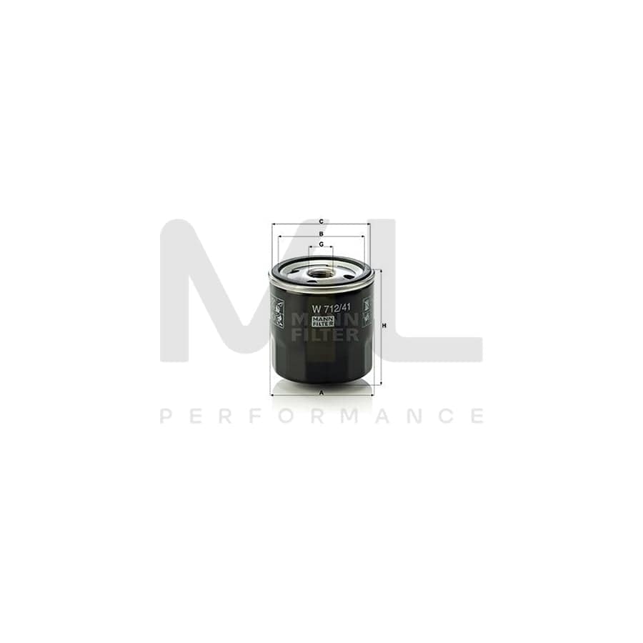 MANN-FILTER W 712/41 Oil Filter Spin-on Filter | ML Performance Car Parts