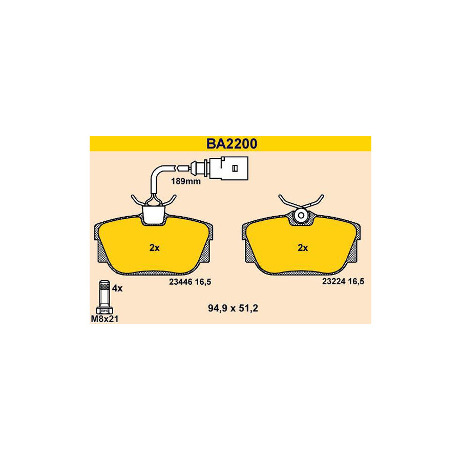 Barum BA2200 Brake Pad Set