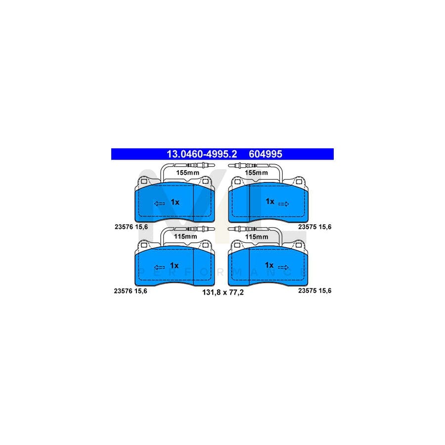 ATE 13.0460-4995.2 Brake pad set incl. wear warning contact | ML Performance Car Parts