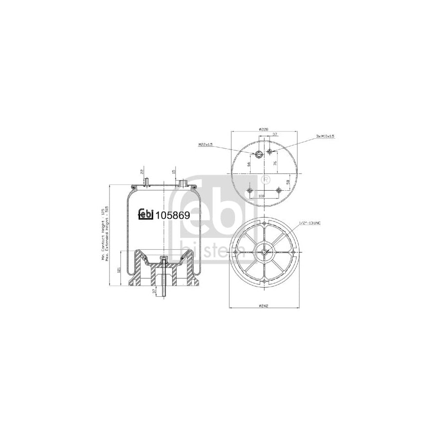 Febi Bilstein 105869 Boot, Air Suspension