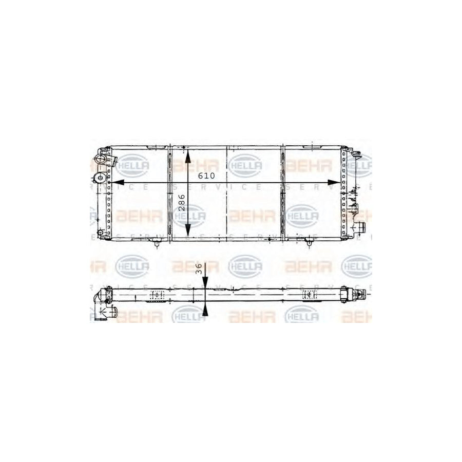 Hella 8MK 376 715-351 Engine Radiator For Peugeot 205