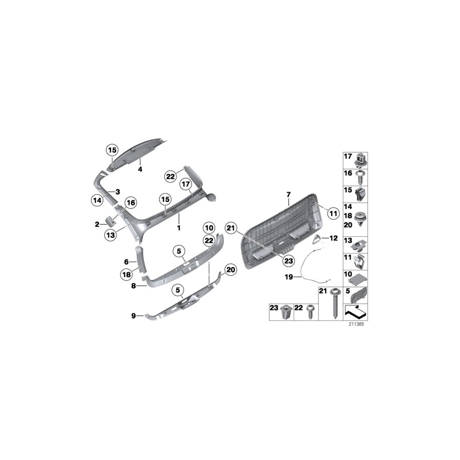 Genuine BMW 51497223711 Trim Cover, Trunk Lid, Lower Left VENETOBEIGE (Inc. 535d, 520d & 550i) | ML Performance UK