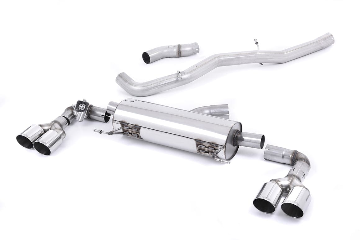 MillTek SSXAU492 Audi S1 Non-Resonated Cat-Back Exhaust with Quad Polished Round Tips