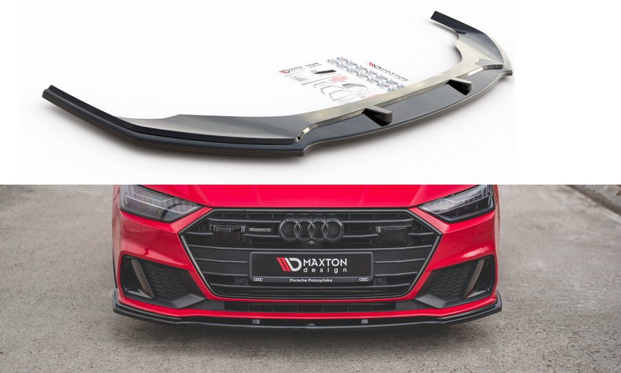 Maxton Design AU-A7-C8-SLINE-FD2T Front Splitter V.2 Audi A7 S-Line C8 / S7 C8 | ML Performance UK Car Parts