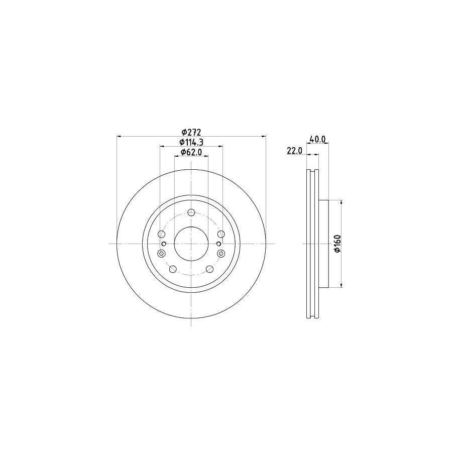 Hella 8DD 355 134-651 Brake Disc For Suzuki Swift IV Hatchback (FZ, NZ)