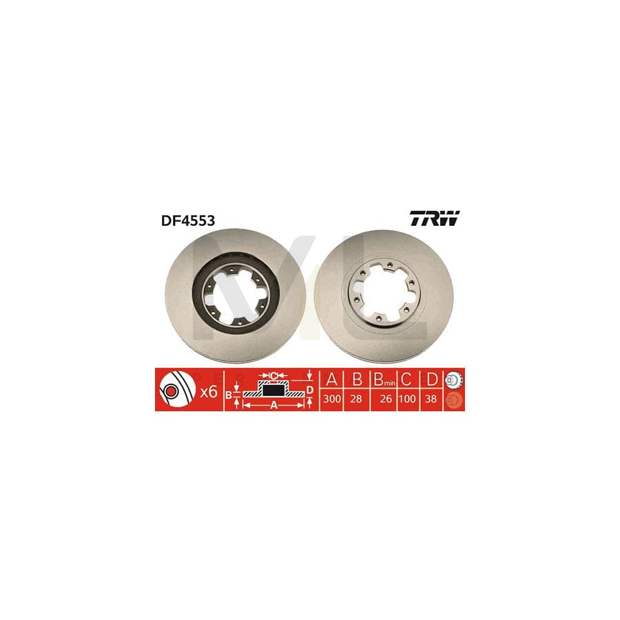 TRW DF4553 Brake Disc Vented, Painted | ML Performance Car Parts