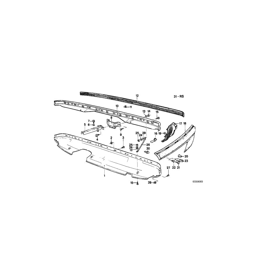 Genuine BMW 51121959645 E23 Bumper Rear Left SCHWARZ (Inc. 735i, 745i & 728iS) | ML Performance UK Car Parts