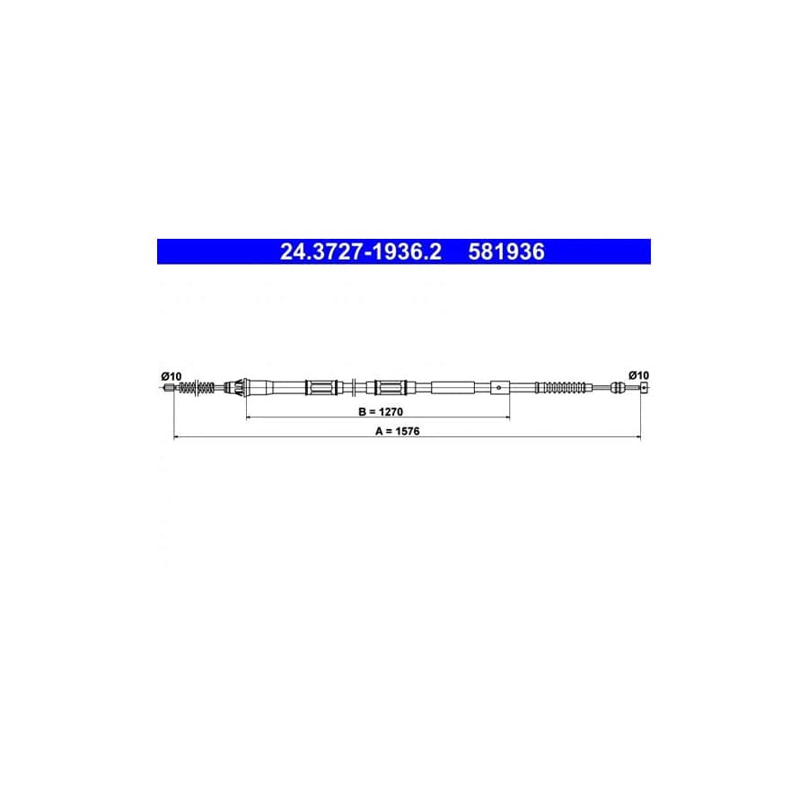 ATE 24.3727-1936.2 Hand Brake Cable