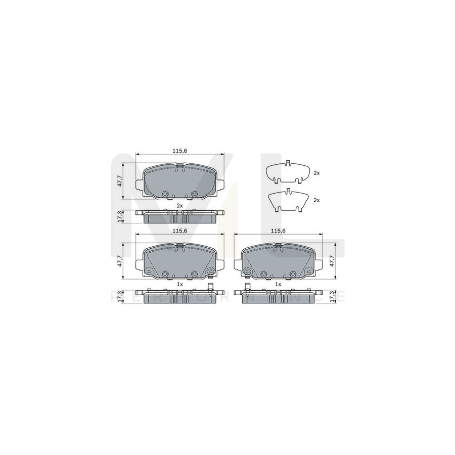 Bosch 0986424963 Brake Pad Set For Jeep Compass (Mp, M6) With Acoustic Wear Warning, With Anti-Squeak Plate, With Mounting Manual BP2580 | ML Performance Car Parts