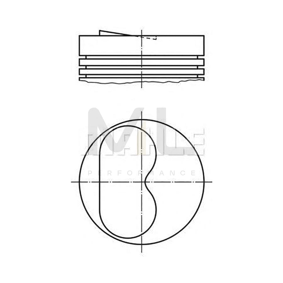 MAHLE ORIGINAL 007 32 23 Piston 77 mm, with piston rings, with piston ring carrier | ML Performance Car Parts