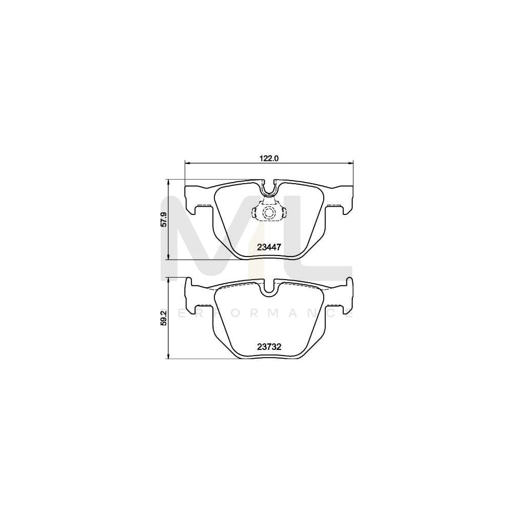 Hella 8DB 355 013-941 Brake Pad Set Prepared For Wear Indicator | ML Performance Car Parts