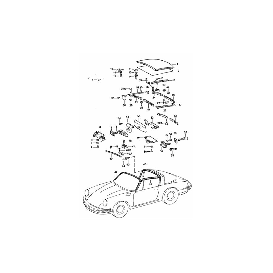 Genuine Porsche Plastic Targa Align Cover Porsche 911 / 964 Targa | ML Performance UK Car Parts