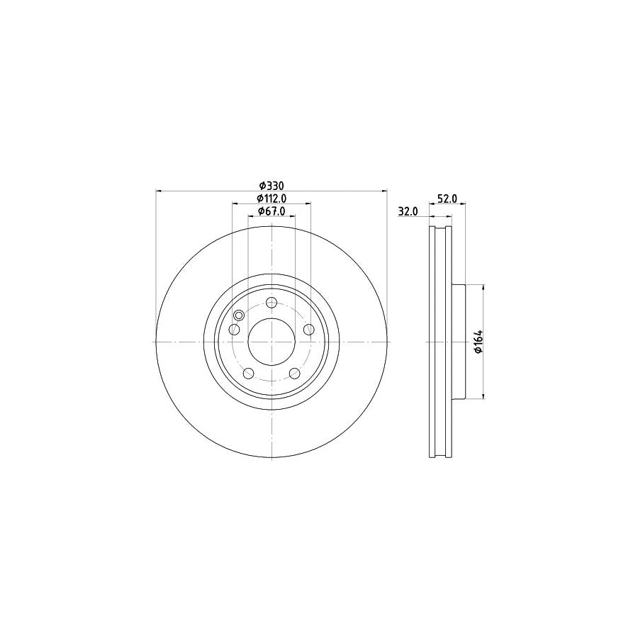 Hella 8DD 355 134-621 Brake Disc