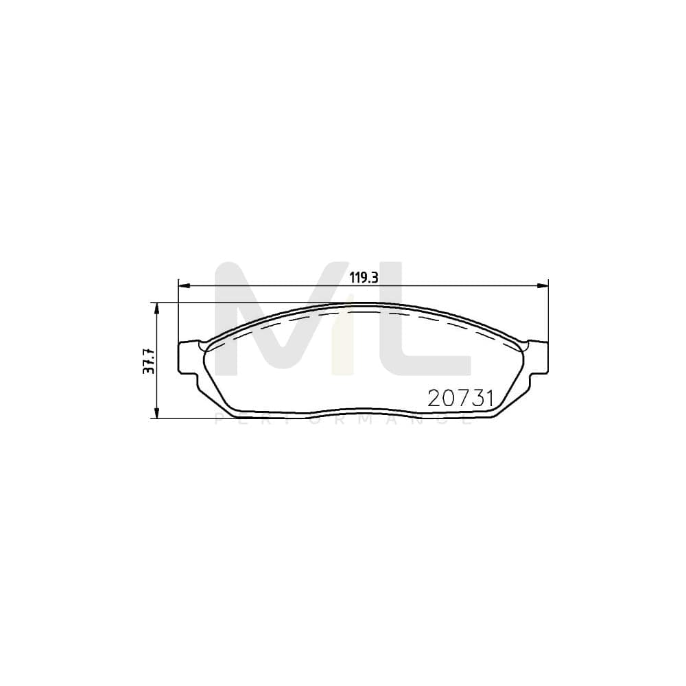 Hella 8DB 355 007-281 Brake Pad Set Not Prepared For Wear Indicator | ML Performance Car Parts