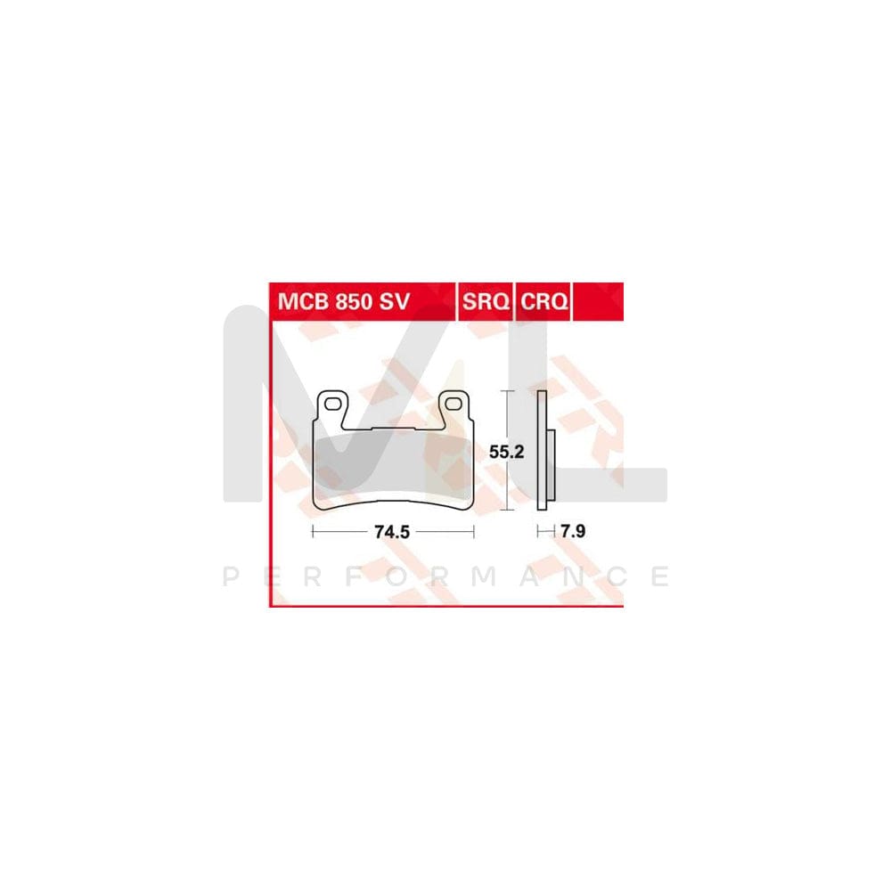 TRW Sinter Street Mcb850Sv Brake Pad Set | ML Performance Car Parts