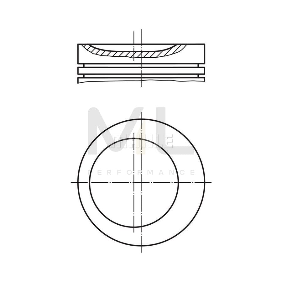 MAHLE ORIGINAL 034 80 02 Piston 81,51 mm, without cooling duct | ML Performance Car Parts