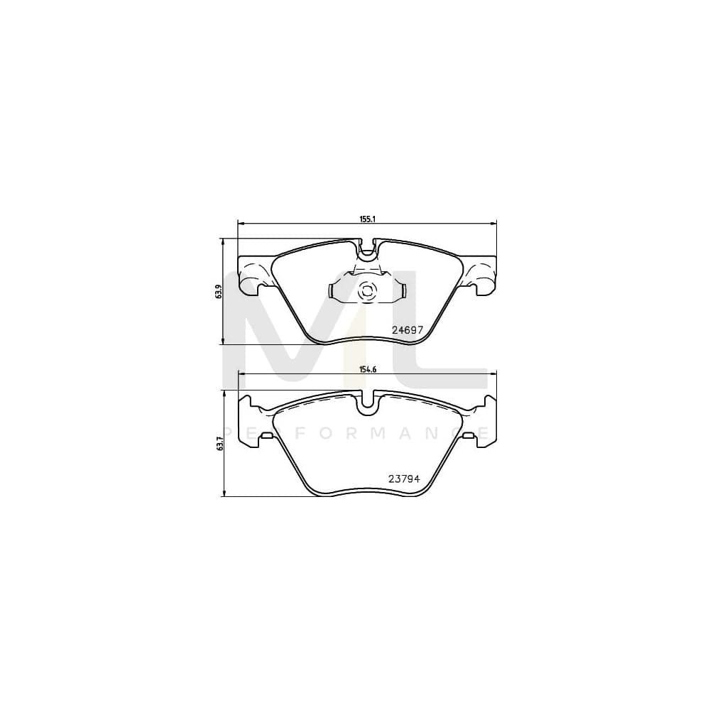 Hella 8DB 355 014-351 Brake Pad Set For Bmw 5 Series Prepared For Wear Indicator | ML Performance Car Parts