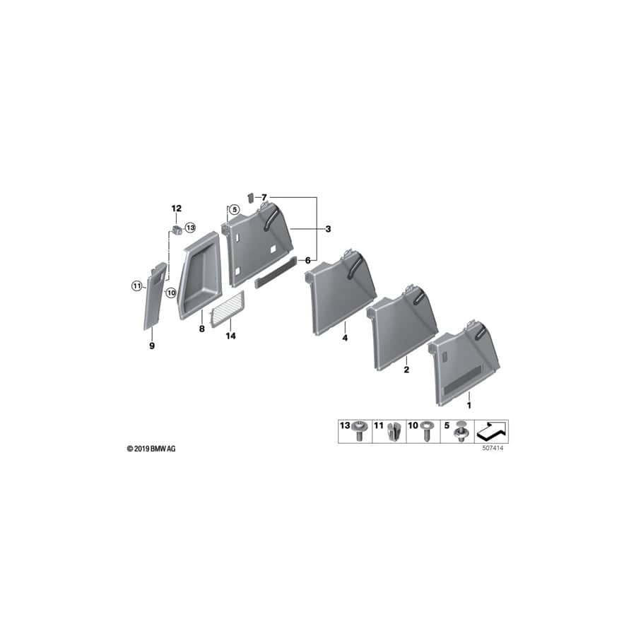 Genuine BMW 51477445817 Left Trunk Flap SCHWARZ (Inc. X3) | ML Performance UK Car Parts