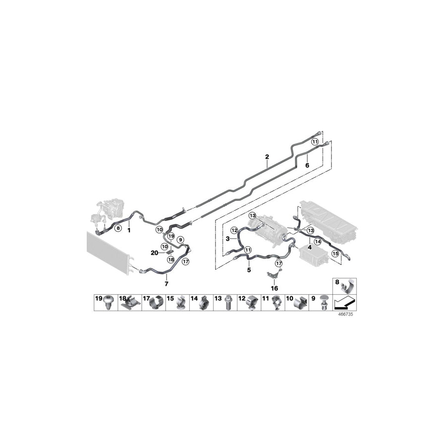 Genuine BMW 17127645482 F45 Coolant Feed Line Electric motor (Inc. 225xe & Cooper SE ALL4) | ML Performance UK