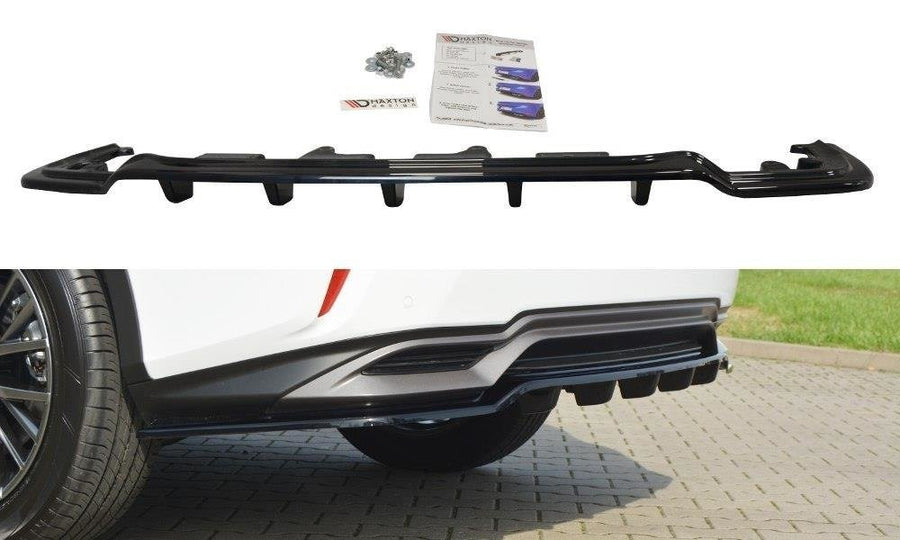 Maxton Design LE-RX-4-H-RD1+RD2T Central Rear Splitter (with vertical bars) Lexus RX MK4 H | ML Performance UK Car Parts