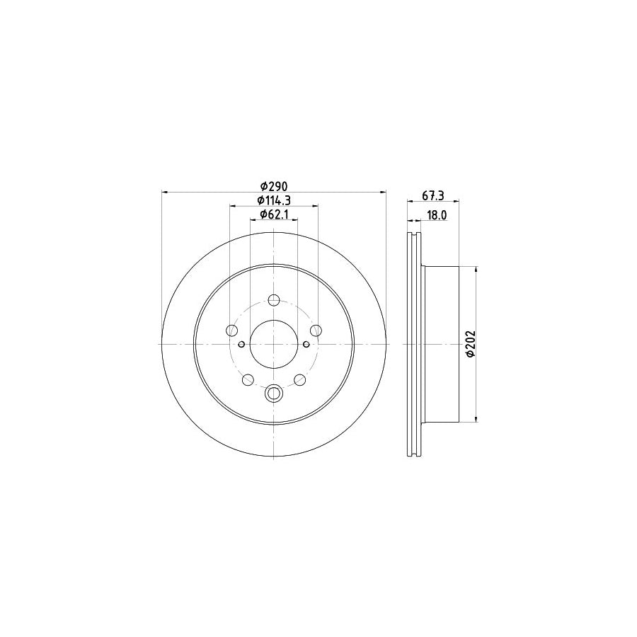 Hella 8DD 355 134-531 Brake Disc For Lexus Is III Saloon (XE30)