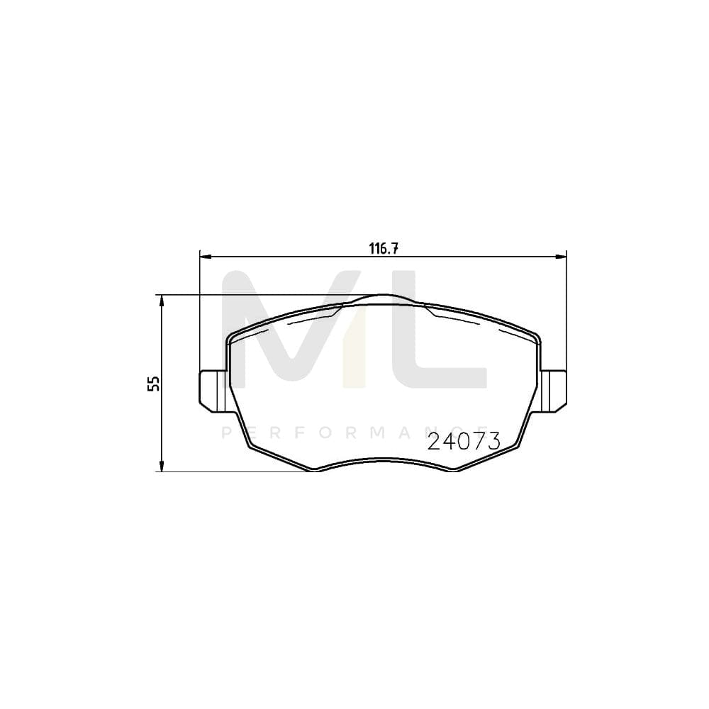 Hella 8DB 355 011-221 Brake Pad Set For Lancia Ypsilon Ii (843) Not Prepared For Wear Indicator, With Accessories | ML Performance Car Parts