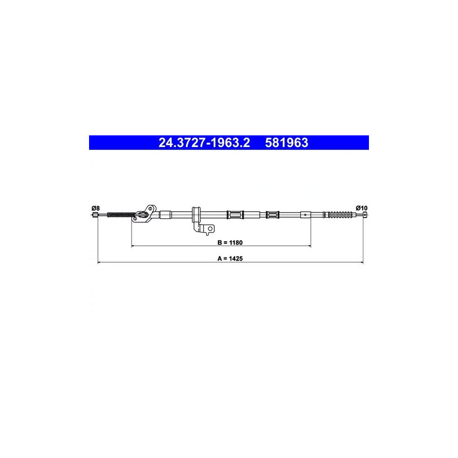 ATE 24.3727-1963.2 Hand Brake Cable For Toyota Rav4 Ii Off-Road (Xa20)