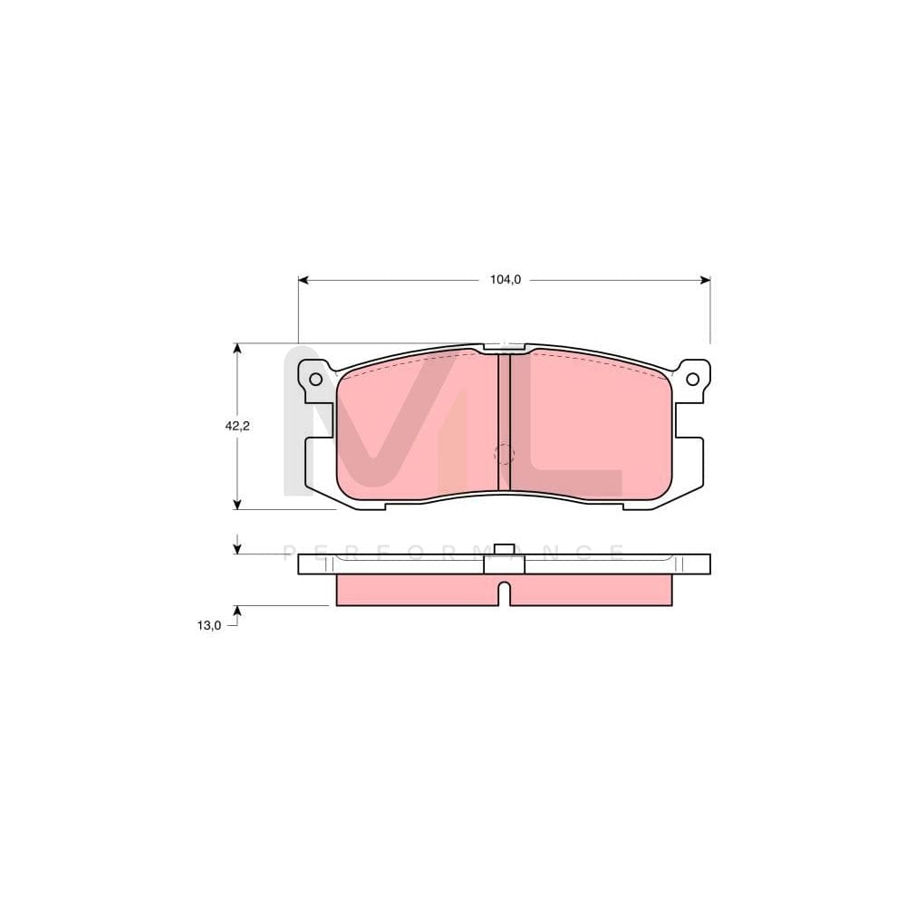 TRW Gdb1025 Brake Pad Set Not Prepared For Wear Indicator | ML Performance Car Parts