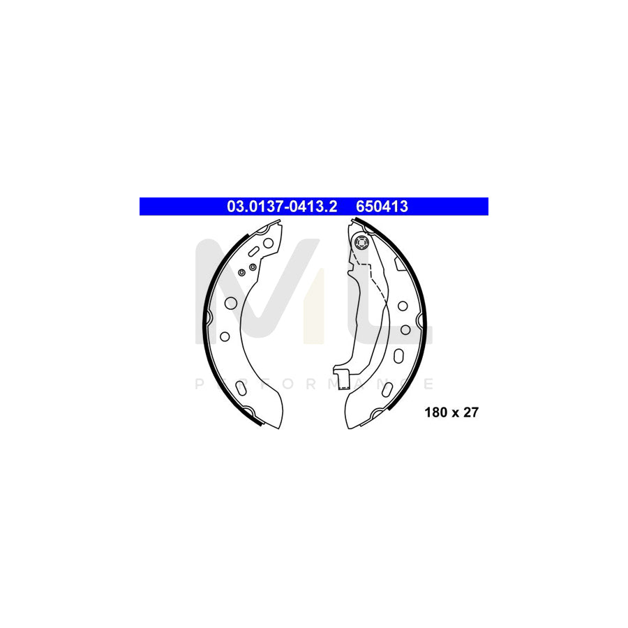 ATE 03.0137-0413.2 Brake Shoe Set for NISSAN Micra II Hatchback (K11) with lever | ML Performance Car Parts