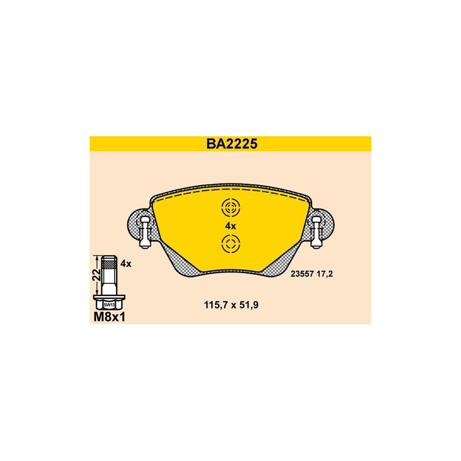 Barum BA2225 Brake Pad Set