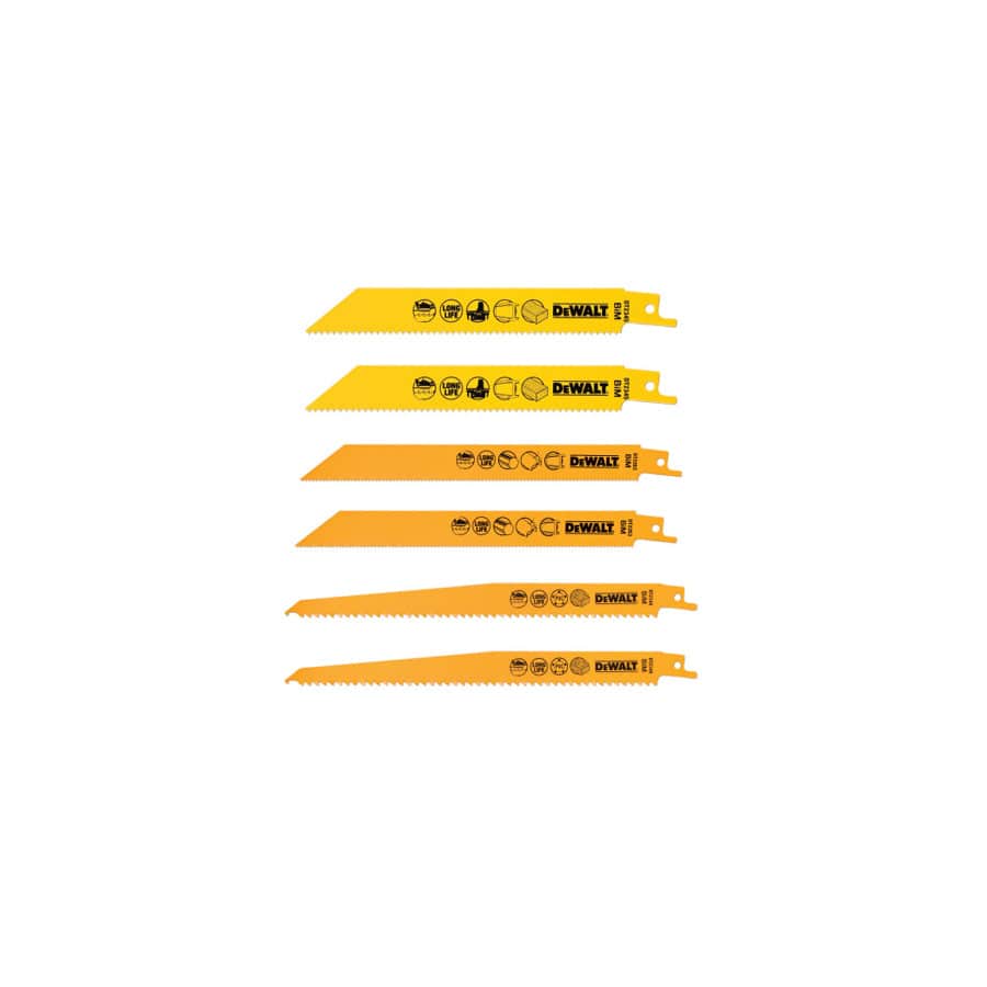 DEWALT DEWDT2444QZ DT2444 Reciprocating Saw Blade Set, 6 Piece | ML Performance UK