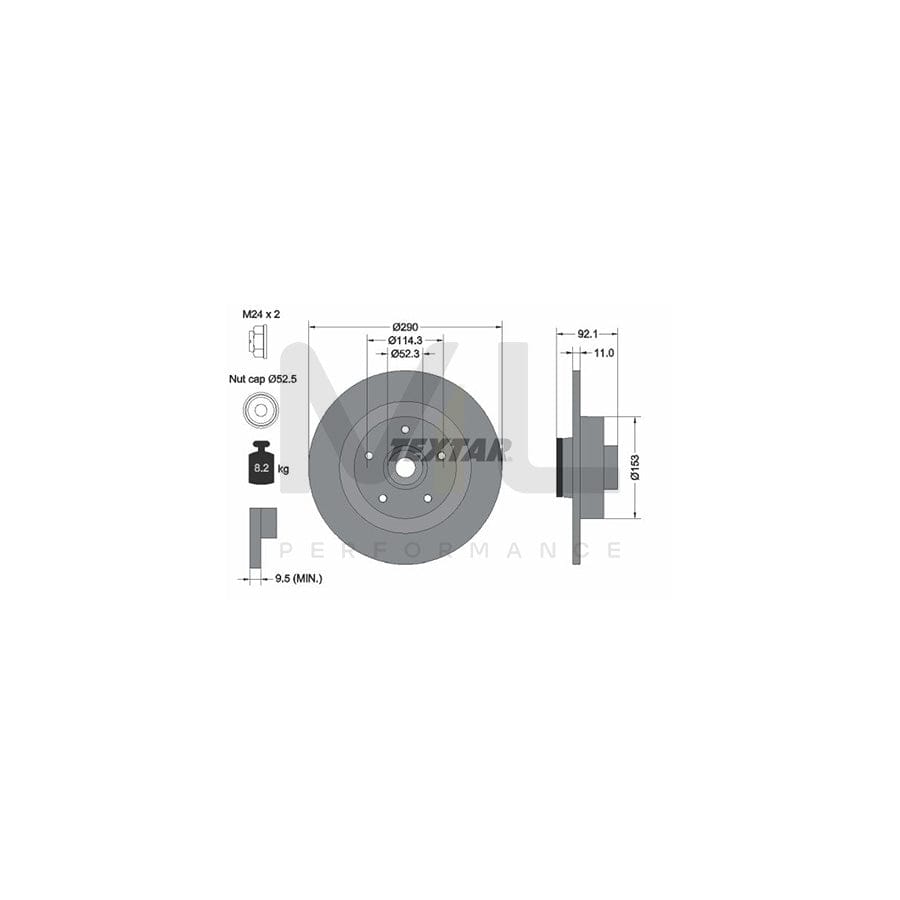 TEXTAR PRO 92254103 Brake Disc for RENAULT Grand Sc???nic III (JZ) Solid, Coated, with integrated magnetic sensor ring, with wheel bearing | ML Performance Car Parts