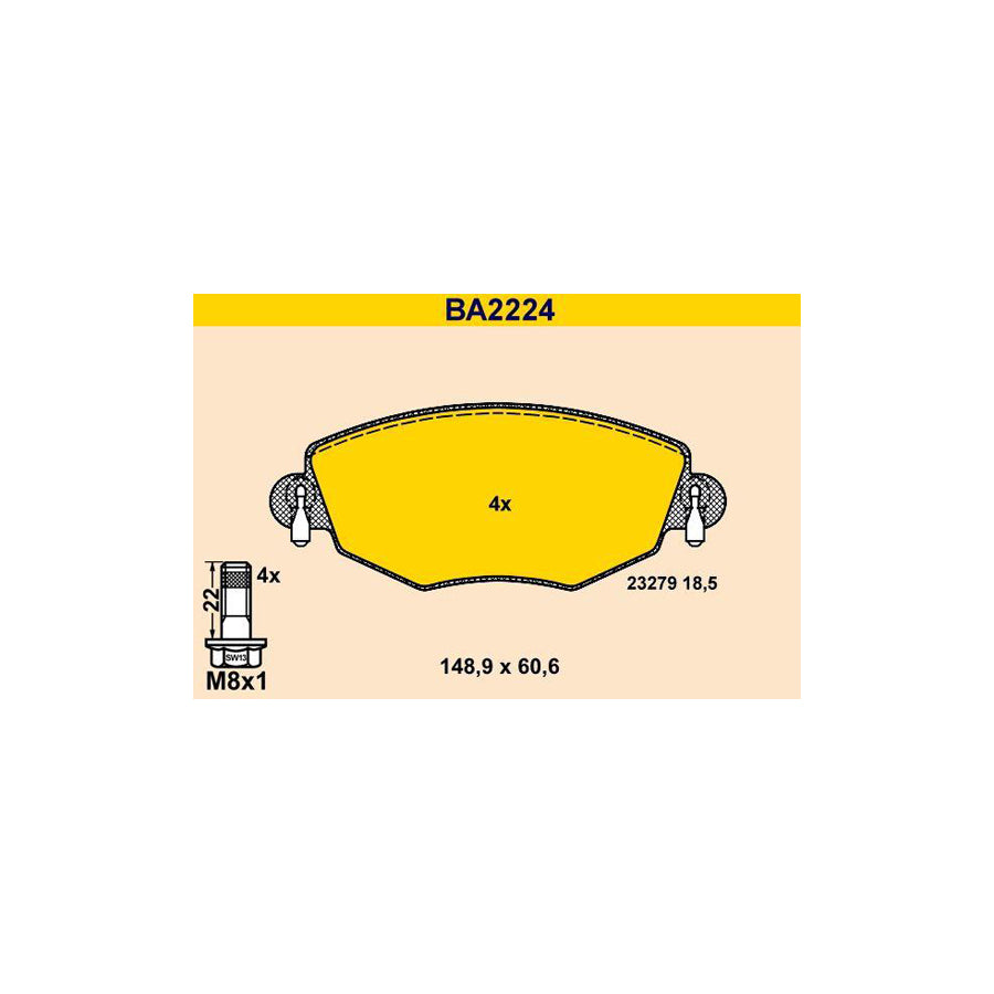 Barum BA2224 Brake Pad Set