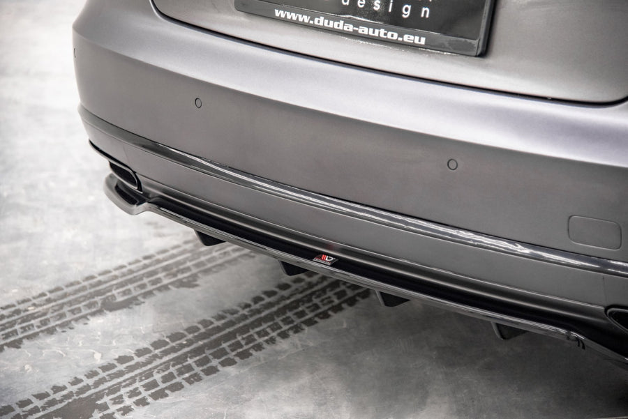 Maxton Design Audi A8 D4 Facelift Central Rear Splitter (with vertical bars)