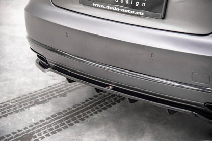 Maxton Design Audi A8 D4 Facelift Central Rear Splitter (with vertical bars)