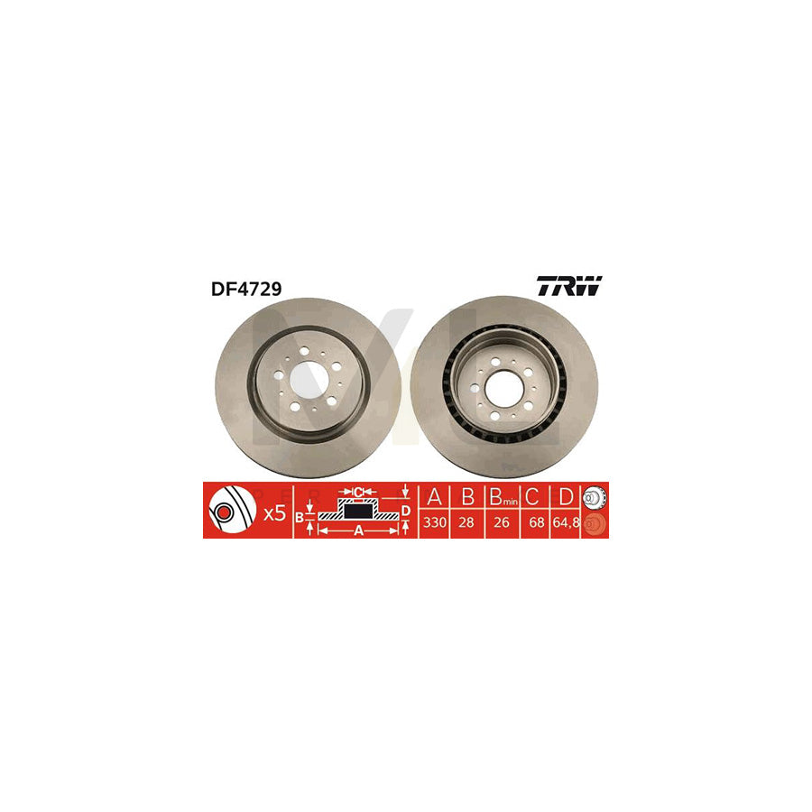 TRW DF4729 Brake Disc Vented | ML Performance Car Parts