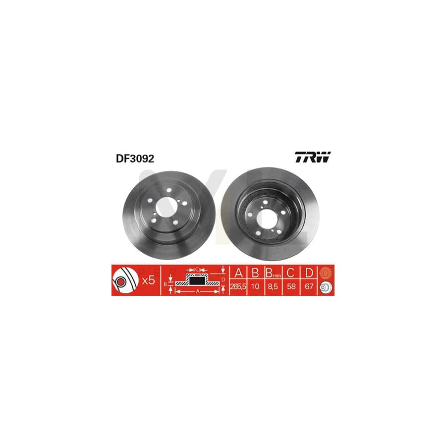 TRW DF3092 Brake Disc Solid, Painted | ML Performance Car Parts