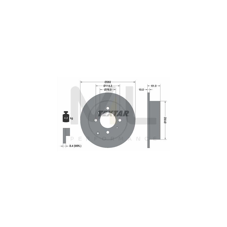 TEXTAR 92130900 Brake Disc Solid, without wheel hub, without wheel studs | ML Performance Car Parts