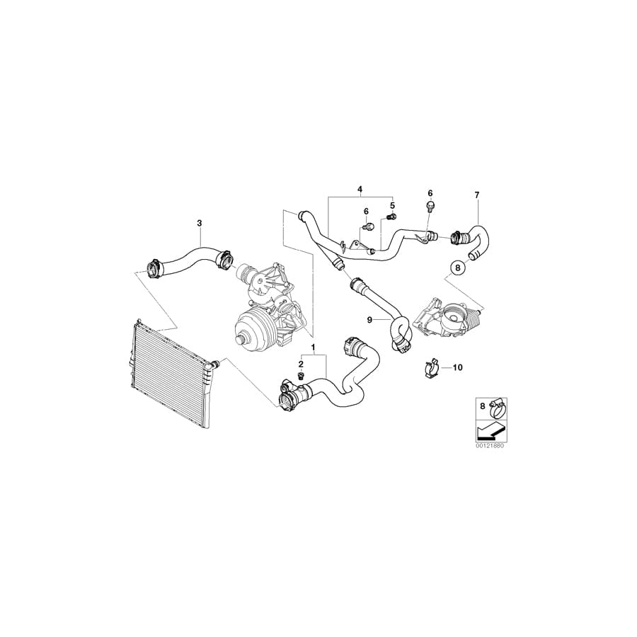 Genuine BMW 11537788276 E53 Water Hose (Inc. X5 3.0d) | ML Performance UK Car Parts