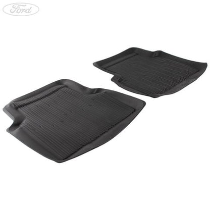 GENUINE FORD 2335734 KUGA REAR RUBBER FLOOR MATS IN TRAY STYLE WIHT RAISED EDGES, BLACK | ML Performance UK